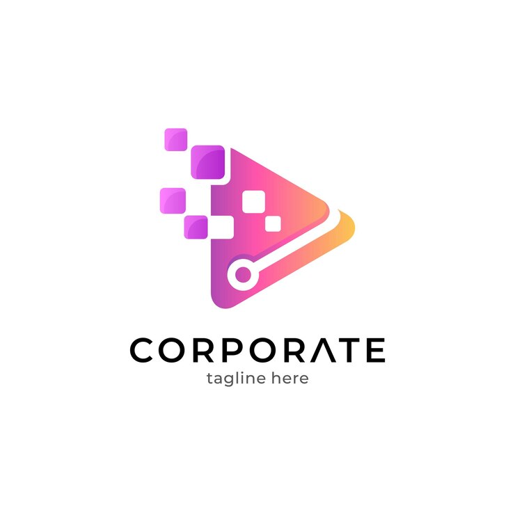 logotipo de media play para tecnología digital