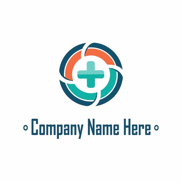 Logotipo médico con diseño de cruz y circular