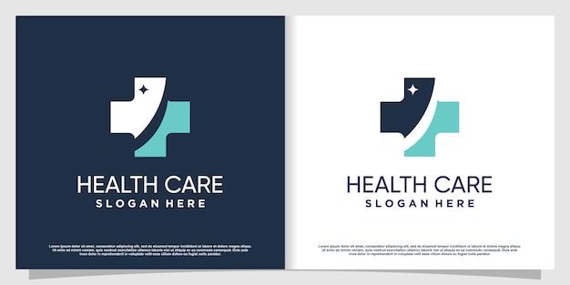 Logotipo médico con elemento creativo Premium Vector parte 2