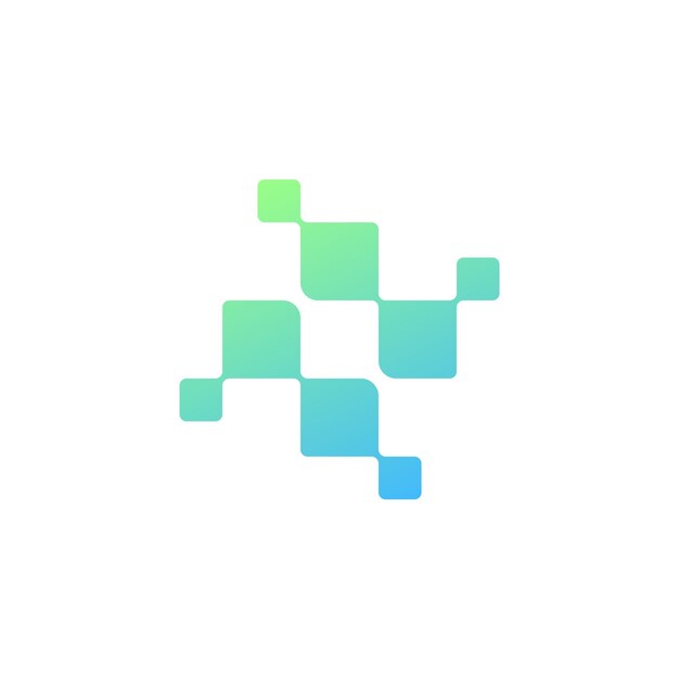 logotipo médico y de píxeles, diseño de logotipo de concepto de conexión de tecnología de salud