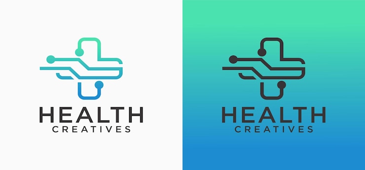 Logotipo médico de la tecnología Medical Health Digital Logo para una atención médica moderna y sofisticada