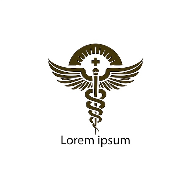el logotipo médico del vector caduceo