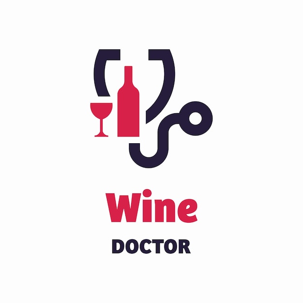 Logotipo del médico del vino