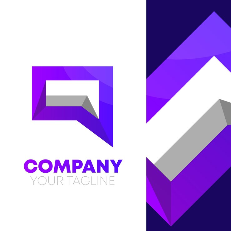 Vector logotipo de mensaje de burbuja de chat cuadrado