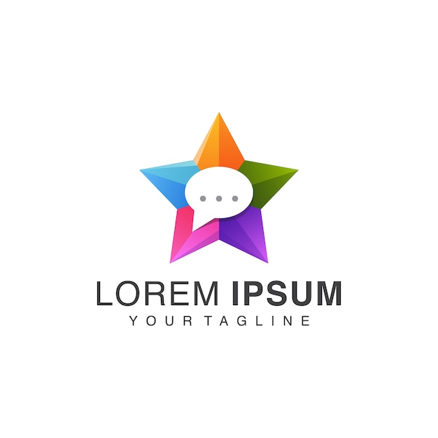 LOGOTIPO DE MENSAJE ESTRELLA DE GRADIENTE