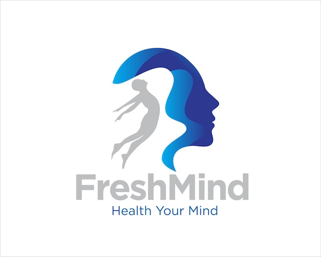 logotipo de mente fresca con gente de salto y mente fresca