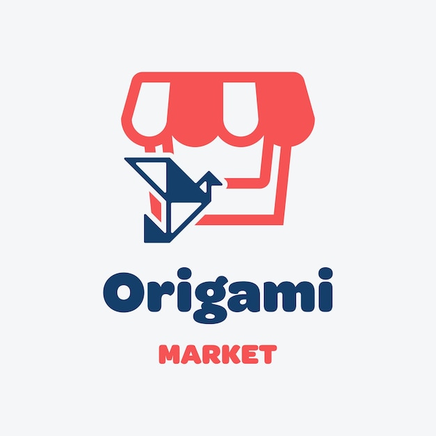 Vector logotipo del mercado de origami