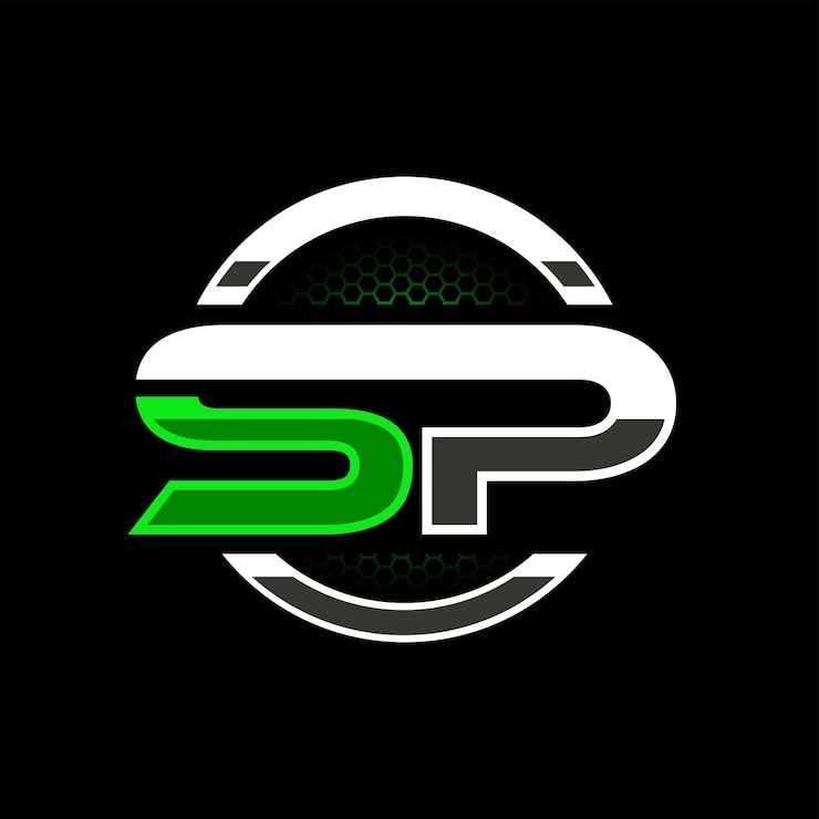 Vector logotipo metálico sp