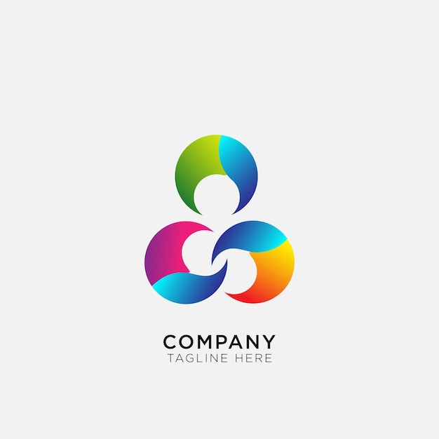 Logotipo de mezcla de círculo atractivo abstracto con gradación de color
