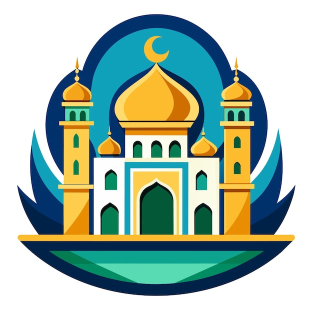 El logotipo de la mezquita Diseño vectorial único 10