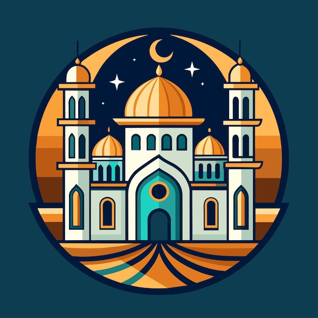 El logotipo de la mezquita Diseño vectorial único 21