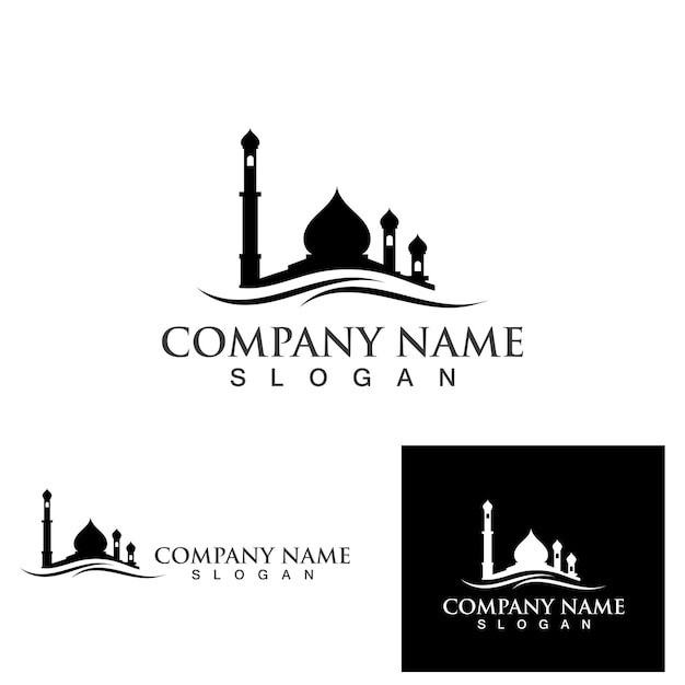 Logotipo de la mezquita y símbolo de la imagen vectorial