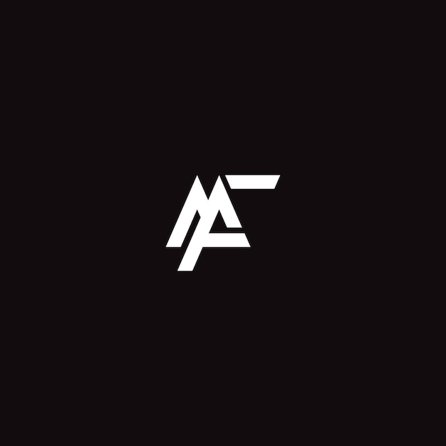 El logotipo de MF Lettermark en blanco sobre negro