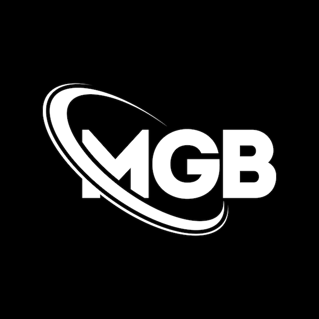 El logotipo MGB, la letra MGB, el diseño del logotipo, las iniciales, el logotipo de MGB vinculado con un círculo y un monograma en mayúsculas, la tipografía MGB para el negocio tecnológico y la marca inmobiliaria.