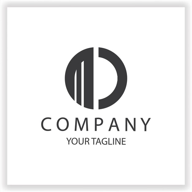 Logotipo MI monograma sencillo y moderno círculo de color negro plantilla de diseño de vector elegante premium eps 10