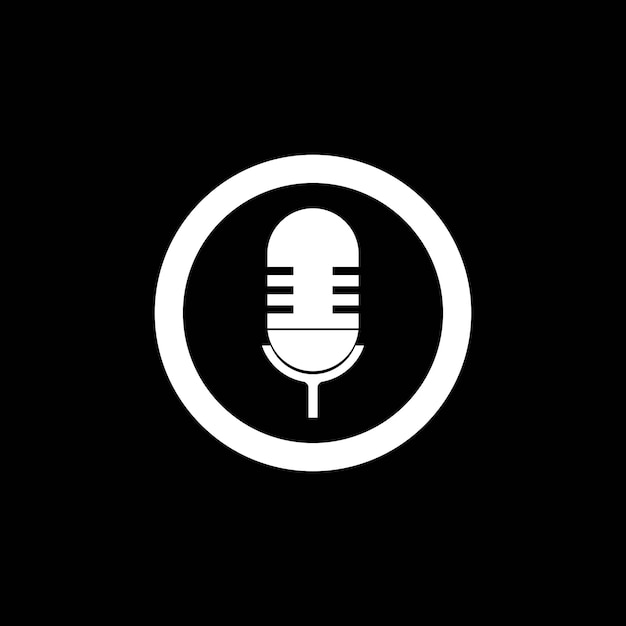 Logotipo de micrófono y plantilla vectorial