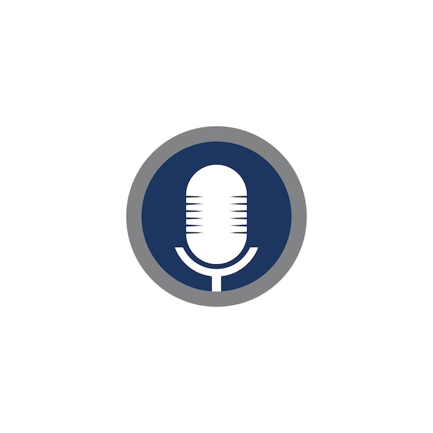 Logotipo de micrófono y plantilla vectorial