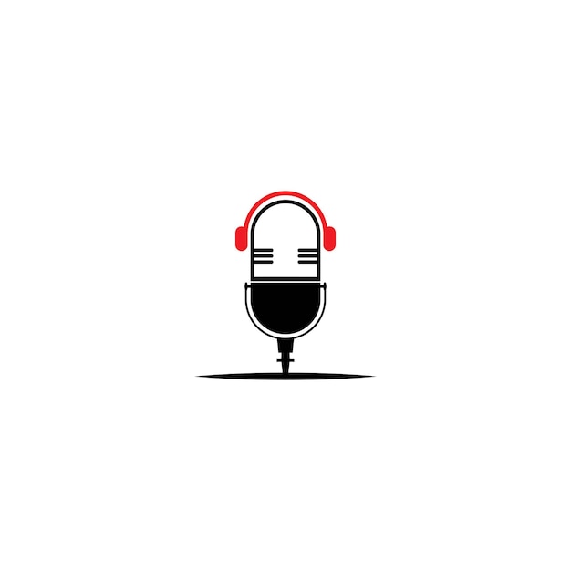 Logotipo de micrófono y plantilla vectorial