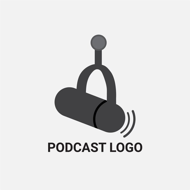 Vector logotipo de micrófono para radio o podcast studio icono de micrófono logotipo logotipo de podcast