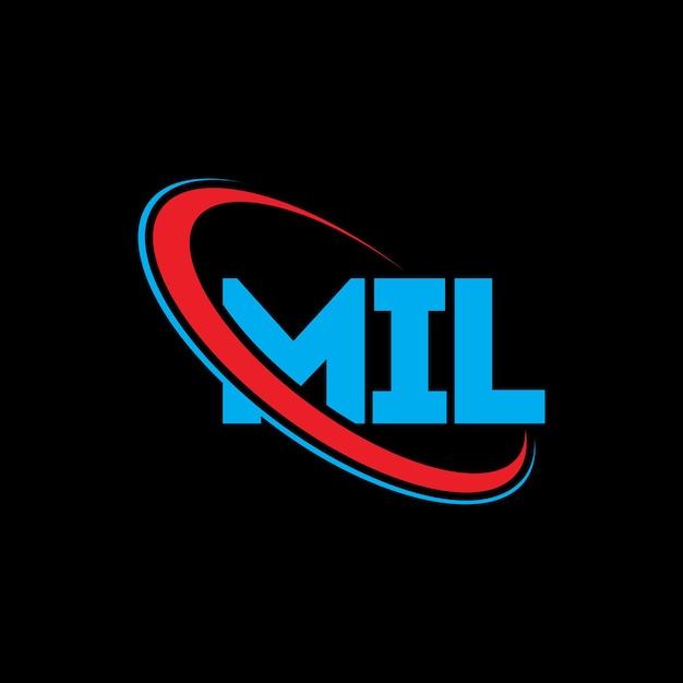 El logotipo MIL (Literatura MIL) Diseño del logotipo de la letra MIL Iniciales Logotipo MIL vinculado con círculo y monograma en mayúscula Logotipo de MIL tipografía para negocios tecnológicos y marca inmobiliaria