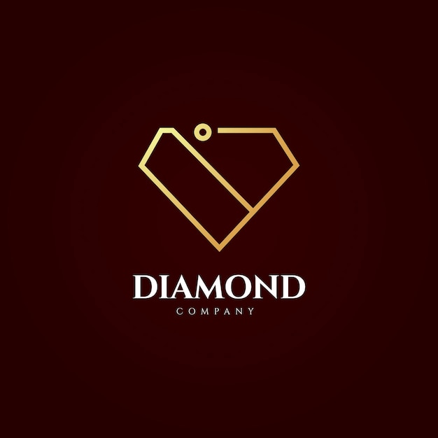 El logotipo de minimal diamond en fondo marrón oscuro