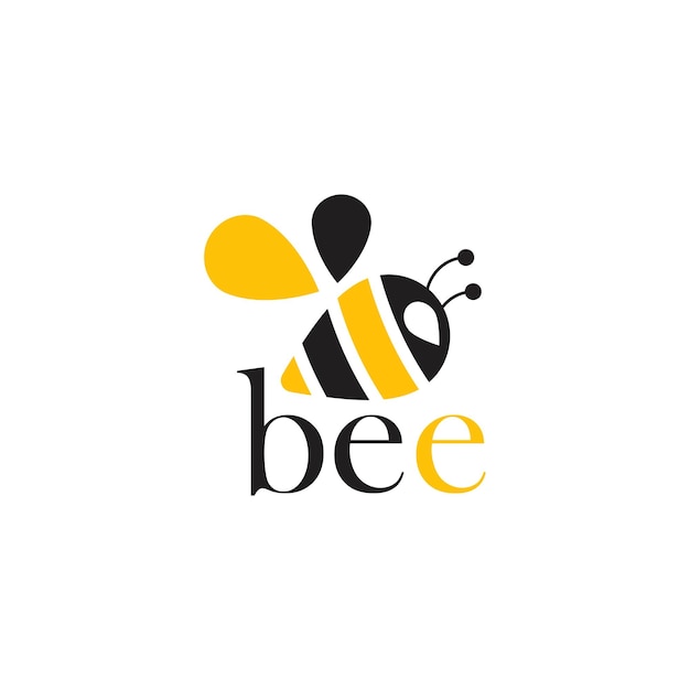 logotipo minimalista de abeja de miel logotipo de icono de abeja de miel ilustración de vector de abeja de miel resumen