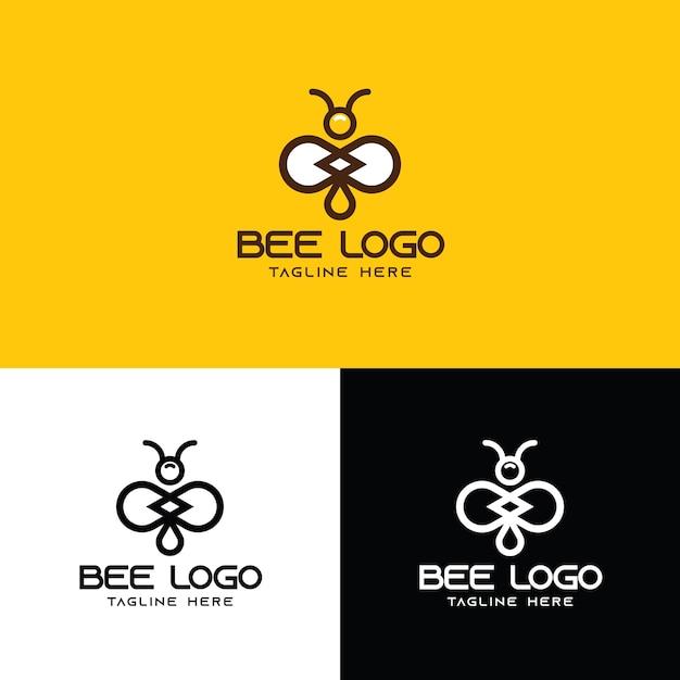 Logotipo minimalista de abeja