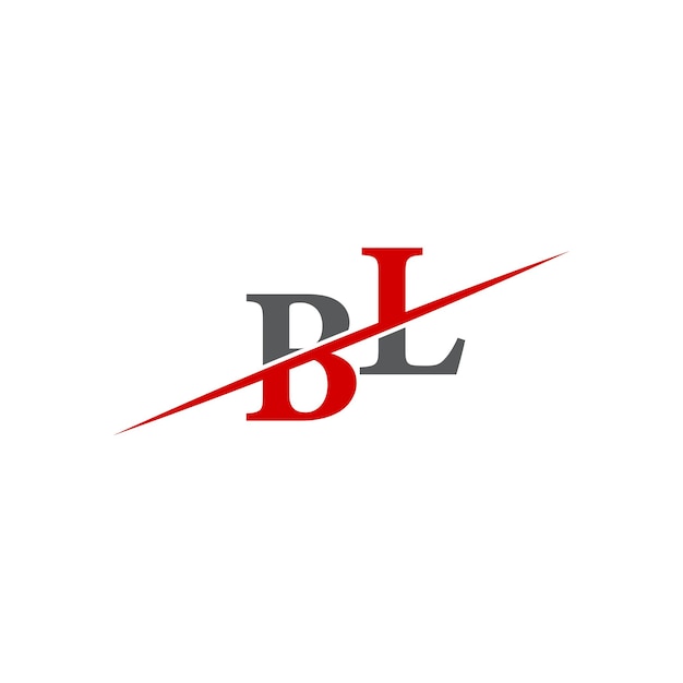 Logotipo minimalista de BL con línea diagonal dinámica
