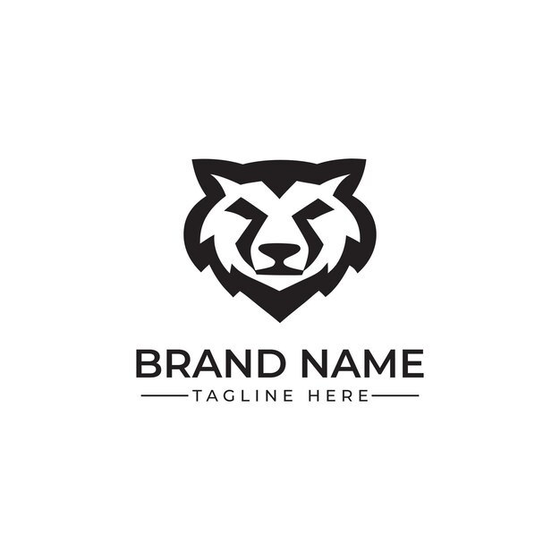 Logotipo minimalista de cabeza de león para identidad empresarial con vector