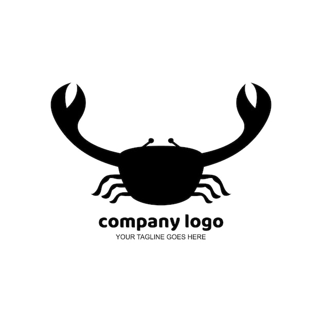 Logotipo minimalista de cangrejo para negocios, icono de cangrejo, ilustración vectorial