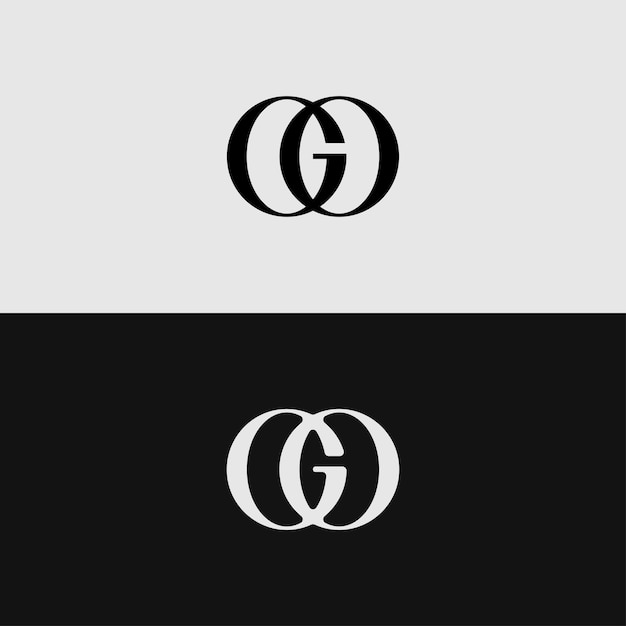 Logotipo minimalista en círculo G o GO