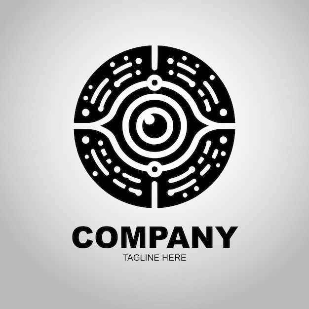 un logotipo minimalista de color negro para una compañía de IA en fondo blanco