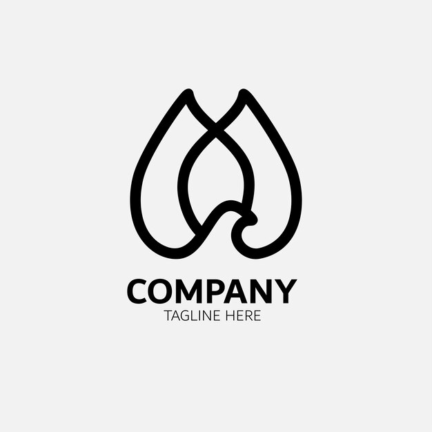 Logotipo minimalista con contornos de pájaro flor de paloma