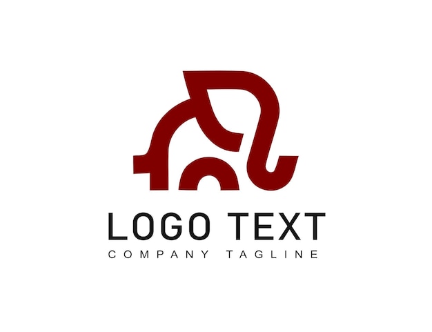 El logotipo minimalista creativo del elefante