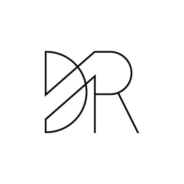 El logotipo minimalista de DR