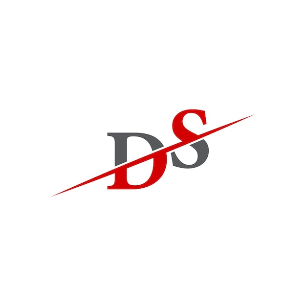 Logotipo minimalista de DS con línea diagonal dinámica
