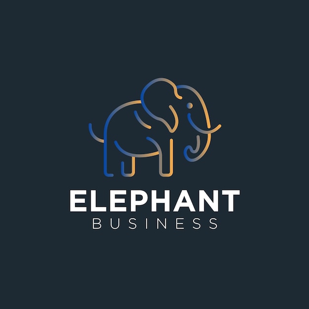 Logotipo minimalista de elefante degradado