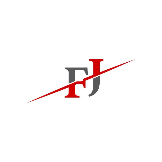Logotipo minimalista de FJ con línea diagonal dinámica