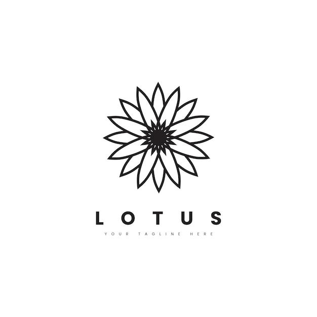 El logotipo minimalista de la flor de loto de la bruja causa la calma en la vida