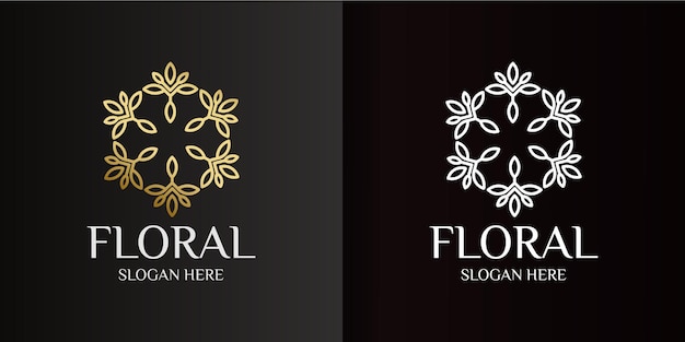 Logotipo minimalista para flores decorativas.