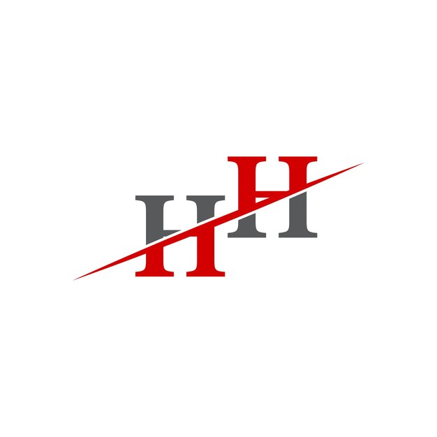 Logotipo minimalista de HH con línea diagonal dinámica