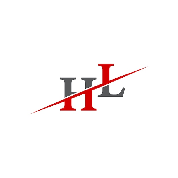 Logotipo minimalista de HL con línea diagonal dinámica