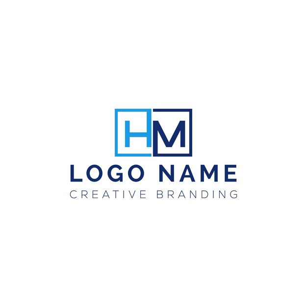 Logotipo minimalista de HM para la marca y la identidad
