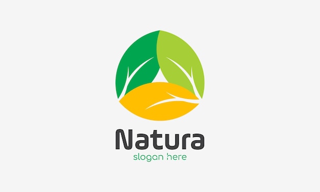 Logotipo minimalista de hoja de jardín verde natural para empresa de ecología