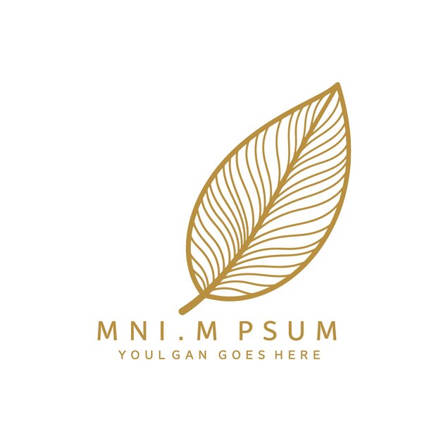 El logotipo minimalista de la hoja de oro