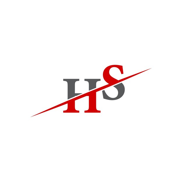 Logotipo minimalista de HS con línea diagonal dinámica
