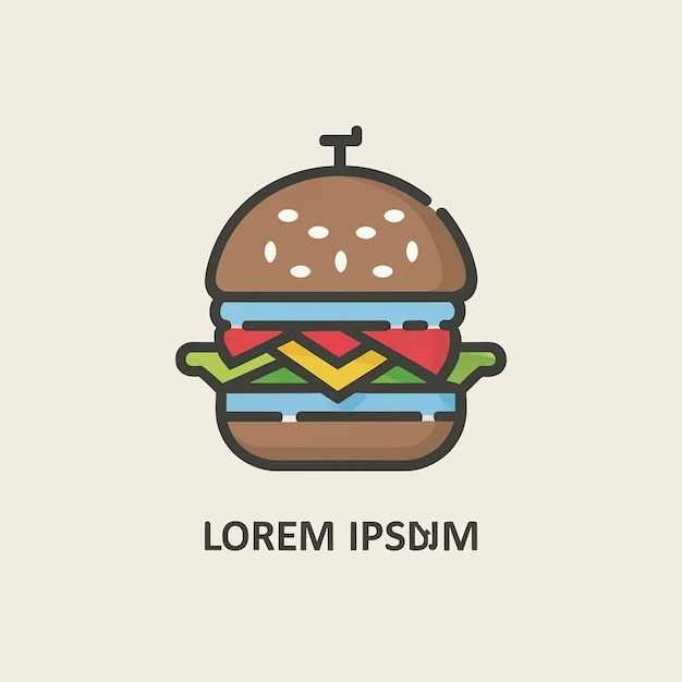 Logotipo minimalista para la ilustración de la hamburguesa