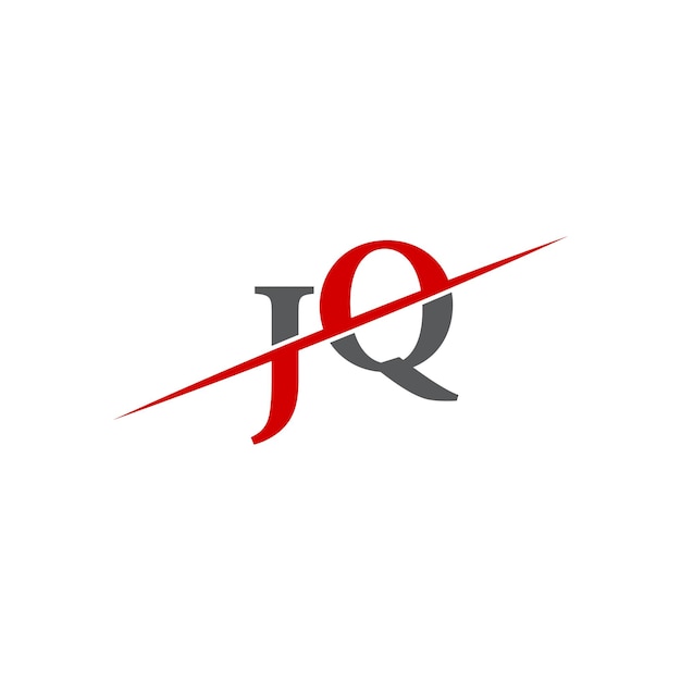 Logotipo minimalista de JQ con línea diagonal dinámica