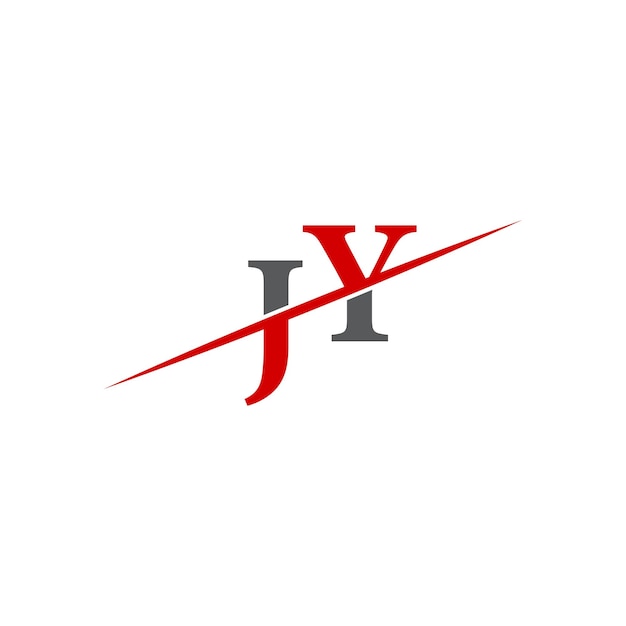 Logotipo minimalista de JY con línea diagonal dinámica