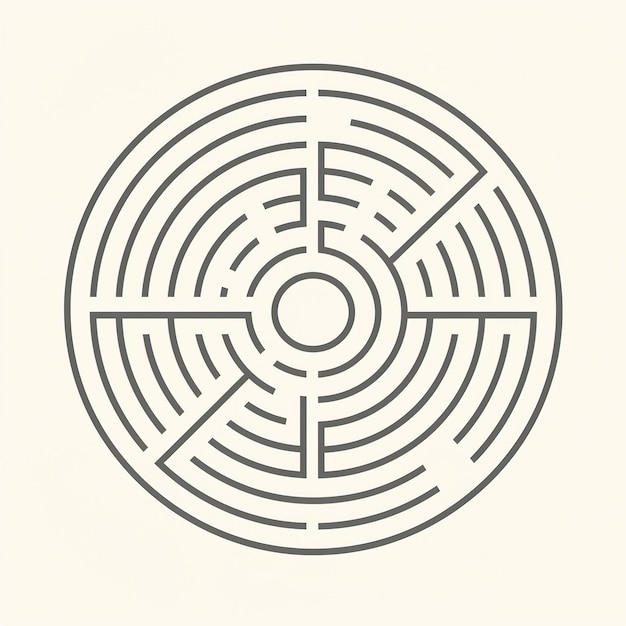logotipo minimalista de laberinto simple